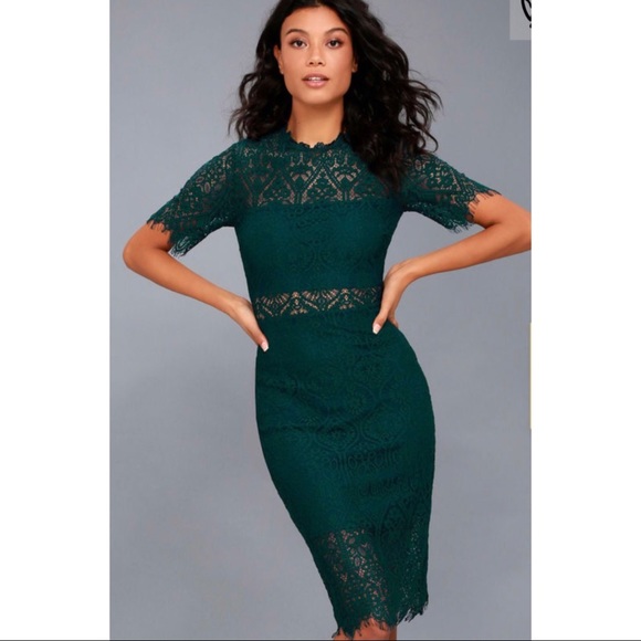 Lulus Dresses & Skirts - Beautiful Forest Green Holiday Dress!